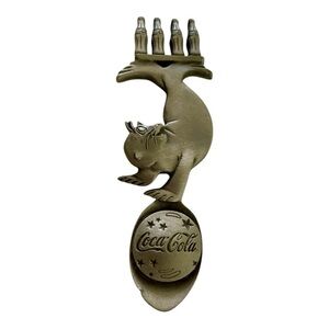 Coca-Cola Commemorative Spoon, 1997, Pewter Seal Balancing Cokes, Collectible.
